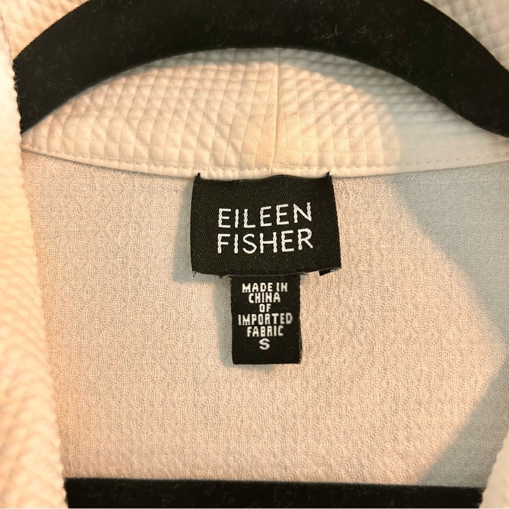 Eileen Fisher Cream Textured Cotton Blend Jacket Size S - Picture 3 of 9
